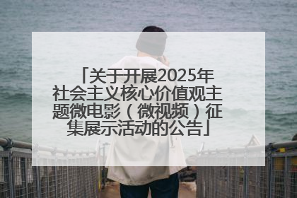 关于开展2025年社会主义核心价值观主题微电影（微视频）征集展示活动的公告
