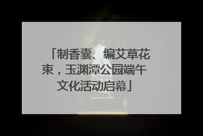 制香囊、编艾草花束，玉渊潭公园端午文化活动启幕