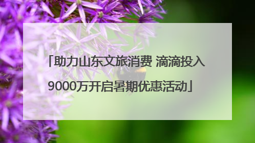助力山东文旅消费 滴滴投入9000万开启暑期优惠活动