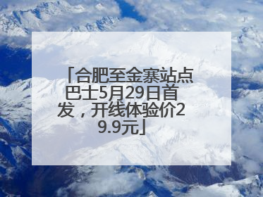 合肥至金寨站点巴士5月29日首发，开线体验价29.9元