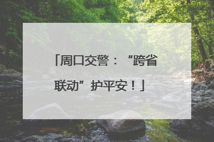 周口交警：“跨省联动”护平安！