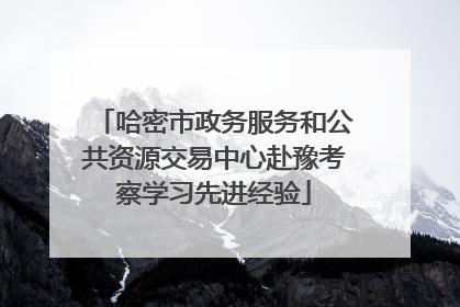 哈密市政务服务和公共资源交易中心赴豫考察学习先进经验