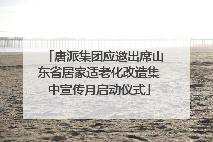 唐派集团应邀出席山东省居家适老化改造集中宣传月启动仪式