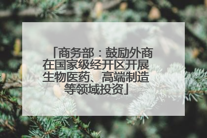 商务部：鼓励外商在国家级经开区开展生物医药、高端制造等领域投资