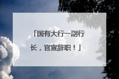 国有大行一副行长，官宣辞职！