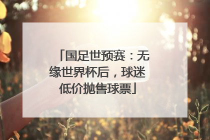 国足世预赛：无缘世界杯后，球迷低价抛售球票