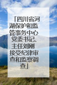 四川省河湖保护和监管事务中心党委书记、主任刘刚 接受纪律审查和监察调查
