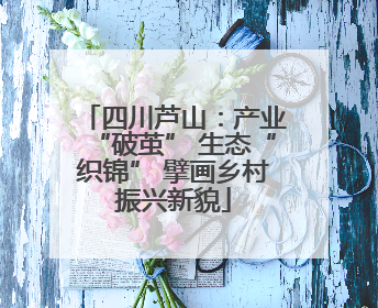 四川芦山：产业“破茧” 生态“织锦” 擘画乡村振兴新貌