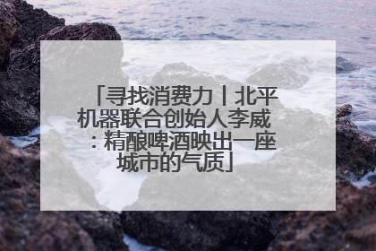 寻找消费力丨北平机器联合创始人李威：精酿啤酒映出一座城市的气质