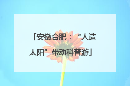 安徽合肥：“人造太阳”带动科普游