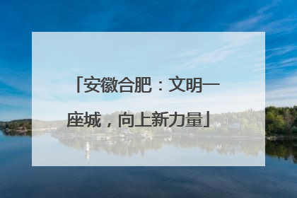 安徽合肥：文明一座城，向上新力量