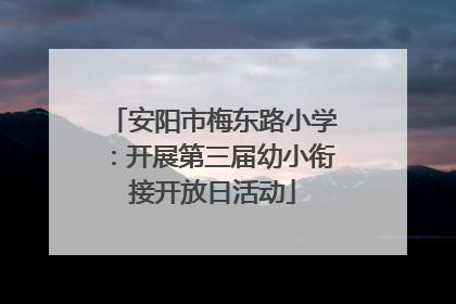安阳市梅东路小学：开展第三届幼小衔接开放日活动