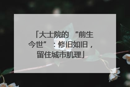 大士院的 “前生今世”：修旧如旧，留住城市肌理