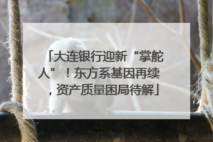 大连银行迎新“掌舵人”！东方系基因再续，资产质量困局待解