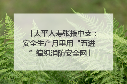 太平人寿张掖中支：安全生产月里用“五进”编织消防安全网