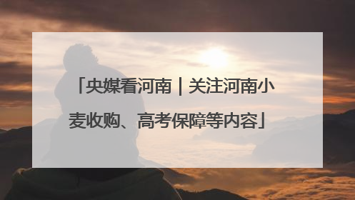 央媒看河南｜关注河南小麦收购、高考保障等内容