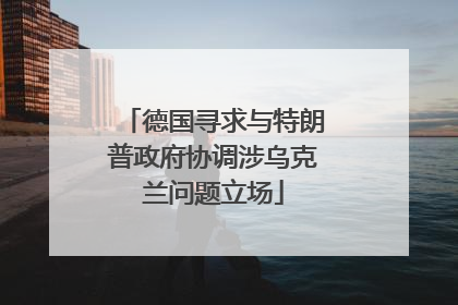 德国寻求与特朗普政府协调涉乌克兰问题立场