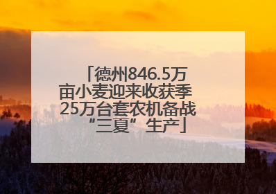 德州846.5万亩小麦迎来收获季 25万台套农机备战“三夏”生产