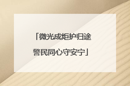 微光成炬护归途 警民同心守安宁