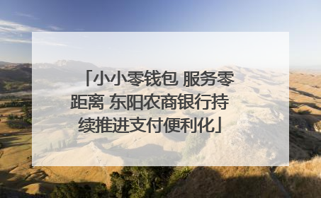 小小零钱包 服务零距离 东阳农商银行持续推进支付便利化