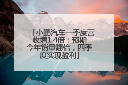 小鹏汽车一季度营收增1.4倍：预期今年销量翻倍，四季度实现盈利