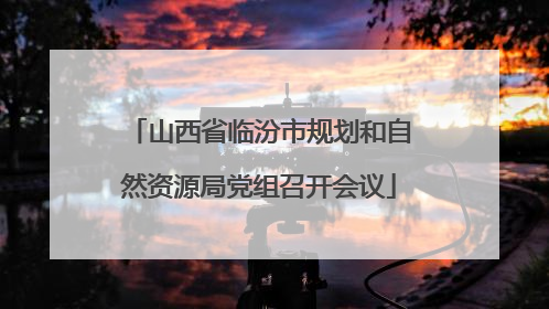 山西省临汾市规划和自然资源局党组召开会议