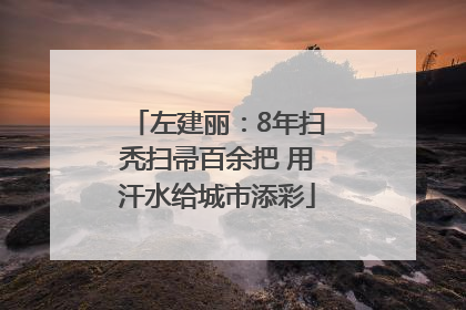 左建丽：8年扫秃扫帚百余把 用汗水给城市添彩