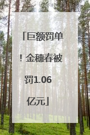 巨额罚单！金穗春被罚1.06亿元