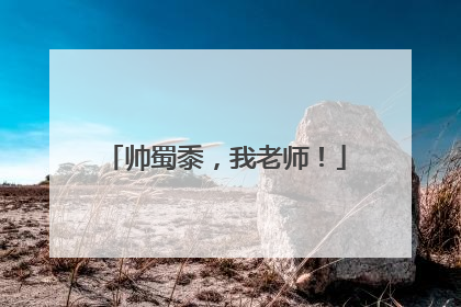 帅蜀黍，我老师！