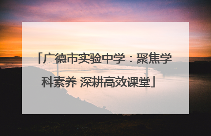 广德市实验中学：聚焦学科素养 深耕高效课堂