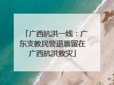 广西抗洪一线：广东支教民警退票留在广西抗洪救灾