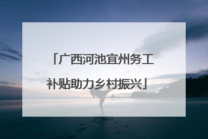 广西河池宜州务工补贴助力乡村振兴