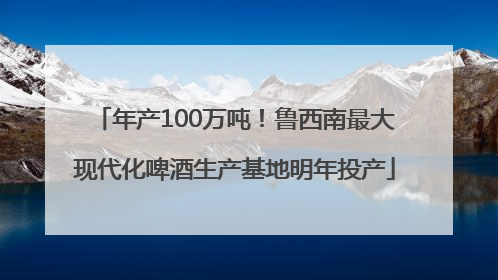 年产100万吨！鲁西南最大现代化啤酒生产基地明年投产