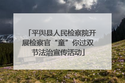 平舆县人民检察院开展检察官“童”你过双节法治宣传活动