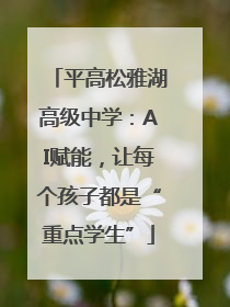平高松雅湖高级中学：AI赋能，让每个孩子都是“重点学生”