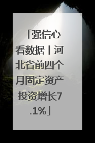 强信心 看数据丨河北省前四个月固定资产投资增长7.1%