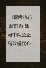 提级执行解难题 漯河中院公正高效暖民心