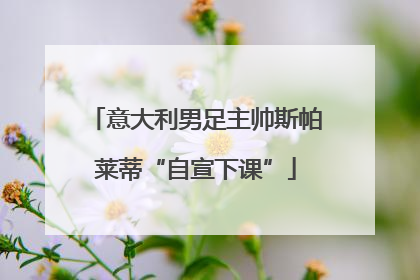 意大利男足主帅斯帕莱蒂“自宣下课”