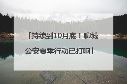 持续到10月底！聊城公安夏季行动已打响