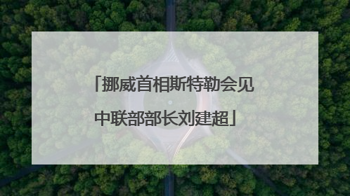 挪威首相斯特勒会见中联部部长刘建超