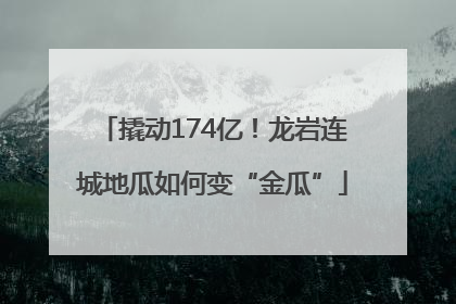 撬动174亿！龙岩连城地瓜如何变“金瓜”