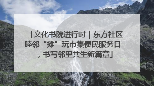 文化书院进行时｜东方社区睦邻“摊”玩市集便民服务日，书写邻里共生新篇章