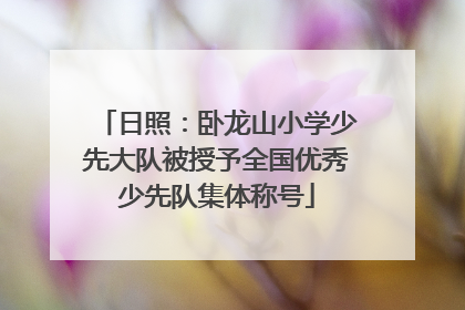 日照：卧龙山小学少先大队被授予全国优秀少先队集体称号