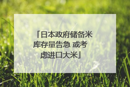日本政府储备米库存量告急 或考虑进口大米