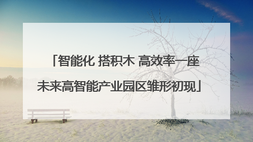智能化 搭积木 高效率一座未来高智能产业园区雏形初现