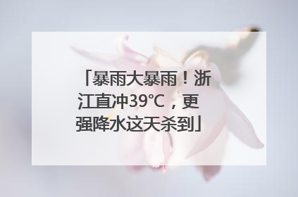 暴雨大暴雨！浙江直冲39℃，更强降水这天杀到