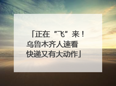 正在“飞”来！乌鲁木齐人速看 快递又有大动作