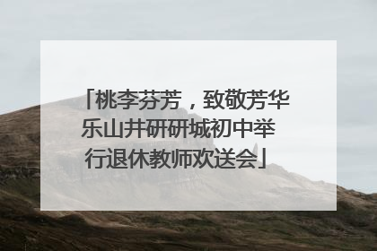 桃李芬芳，致敬芳华 乐山井研研城初中举行退休教师欢送会