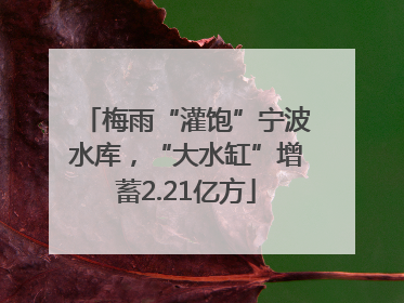 梅雨“灌饱”宁波水库，“大水缸”增蓄2.21亿方