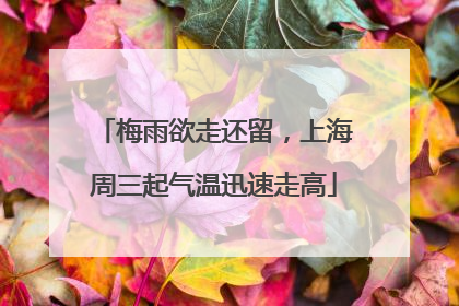 梅雨欲走还留，上海周三起气温迅速走高